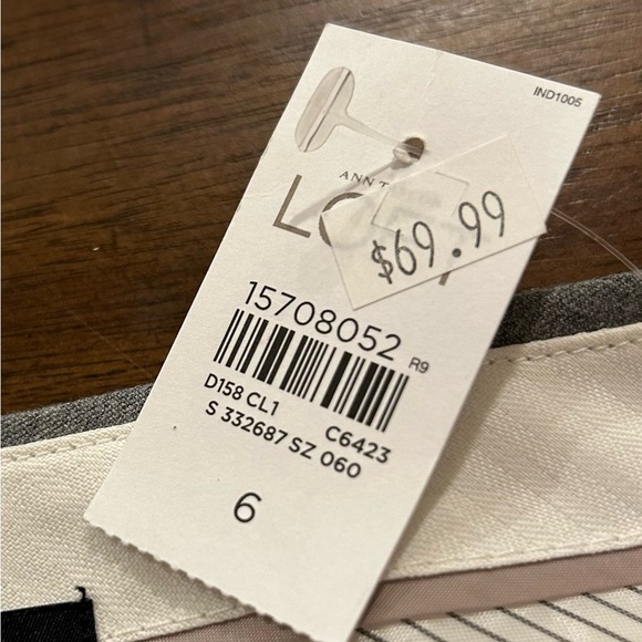 LOFT Gray Zoe straight Leg Trouser Pants Size 6 NEW WITH TAGS - Picture 11 of 13